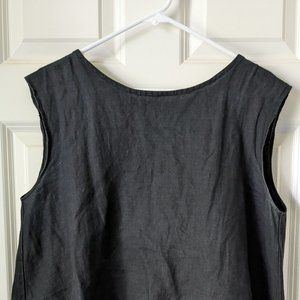 Black linen Emlee top